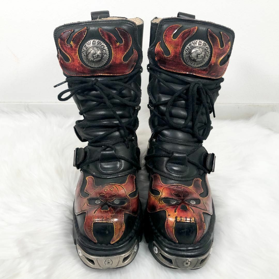 NEW ROCK ニューロック 41 厚底 レザー ブーツ-