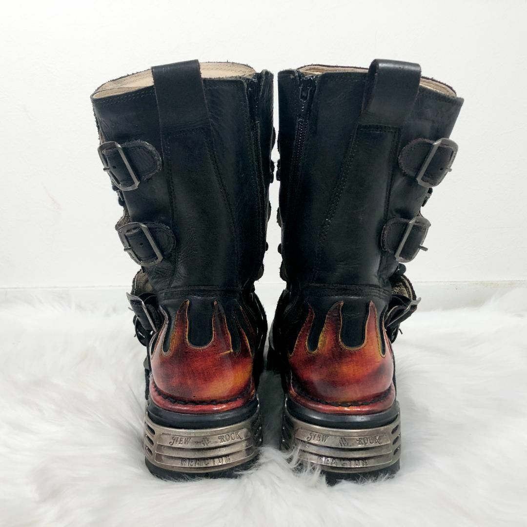 NEW ROCK ニューロック 41 厚底 レザー ブーツ-
