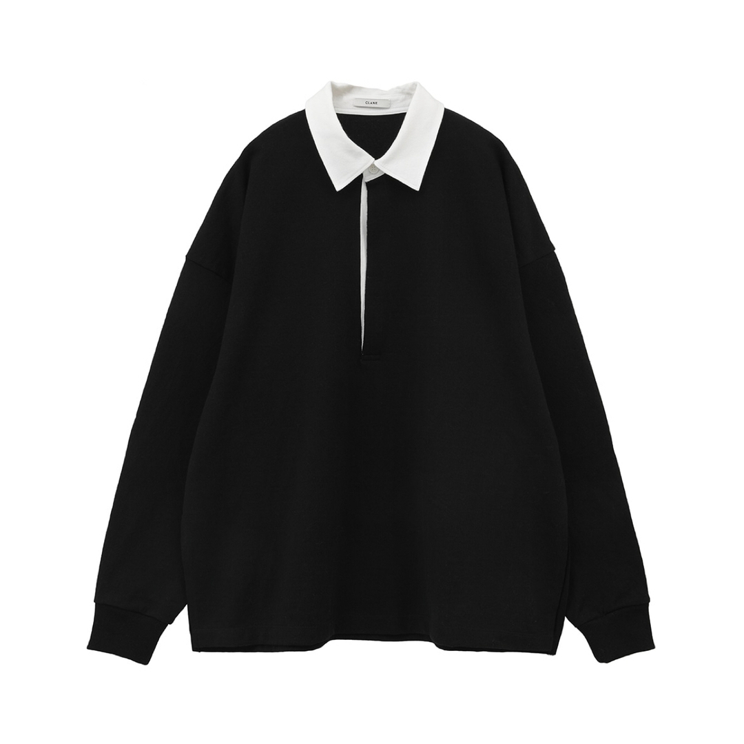 CLANE(クラネ)のCLANE  DEEP NECK WIDE RUGBY SHIRT レディースのトップス(シャツ/ブラウス(長袖/七分))の商品写真