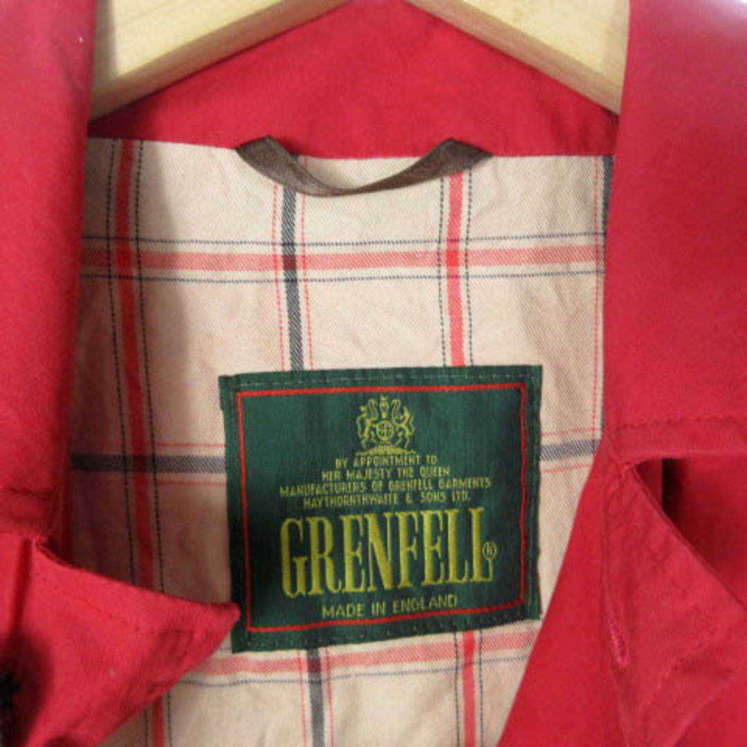 グレンフェル コットン ジャケット イギリス製 裏地チェック シングル 赤 3442cm身幅