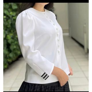 新品 ボーダーズアットバルコニー BUTTONED TWILL BLOUSE