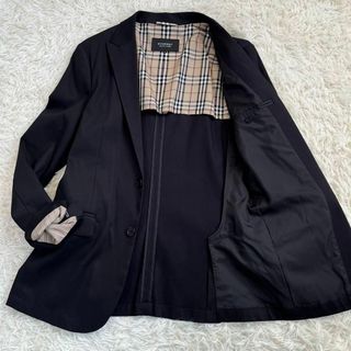 バーバリーブラックレーベル(BURBERRY BLACK LABEL)の【美品】バーバリー ブラックレーベル　テーラードジャケット　ノバチェック柄　黒(テーラードジャケット)