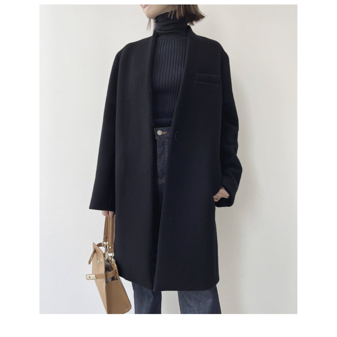 39二重織ソフトメルトンL'Appartement  No Collar Chester Coat