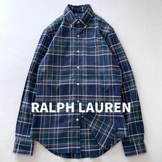 ラルフローレン(Ralph Lauren)の希少✨ラルフローレン　チェック柄ストレッチボタンダウンシャツ　ネイビー　S(シャツ)