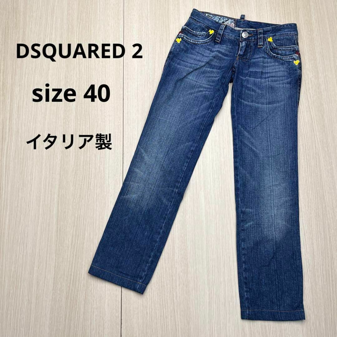 ● DSQUARED 2 ダメージ加工　デニム　ジーンズ　刺繍　リス