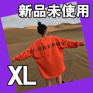 【限定セール！新品未使用】レディース 長袖 チュニック オレンジ XL(Tシャツ(長袖/七分))