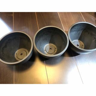 【鉢底穴あけ済み】BLACK PLASTIC POT 11×8 鉢×3点(プランター)