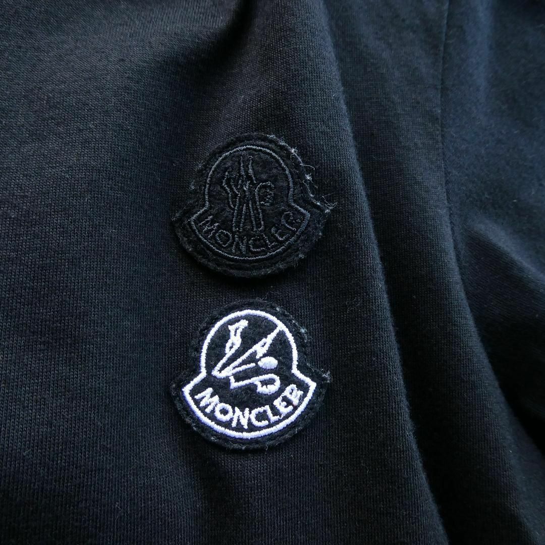 良品 綺麗 MONCLER ロゴ ダブルワッペン クルーネック 半袖 Tシャツ