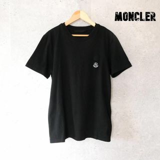 良品 綺麗 MONCLER ロゴ ダブルワッペン クルーネック 半袖 Tシャツ