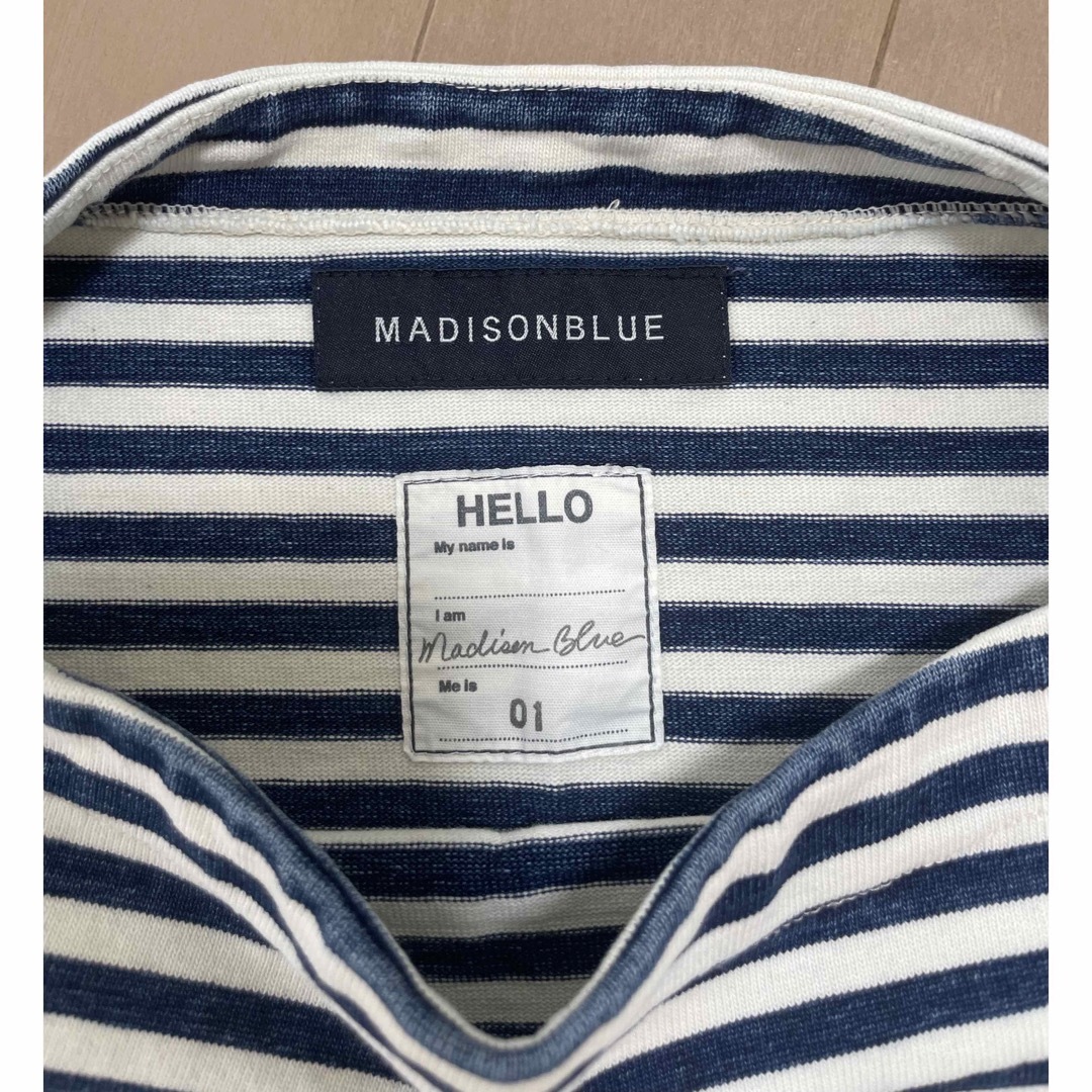 美品 マディソンブルー madisonblue ボーダーカットソー 01