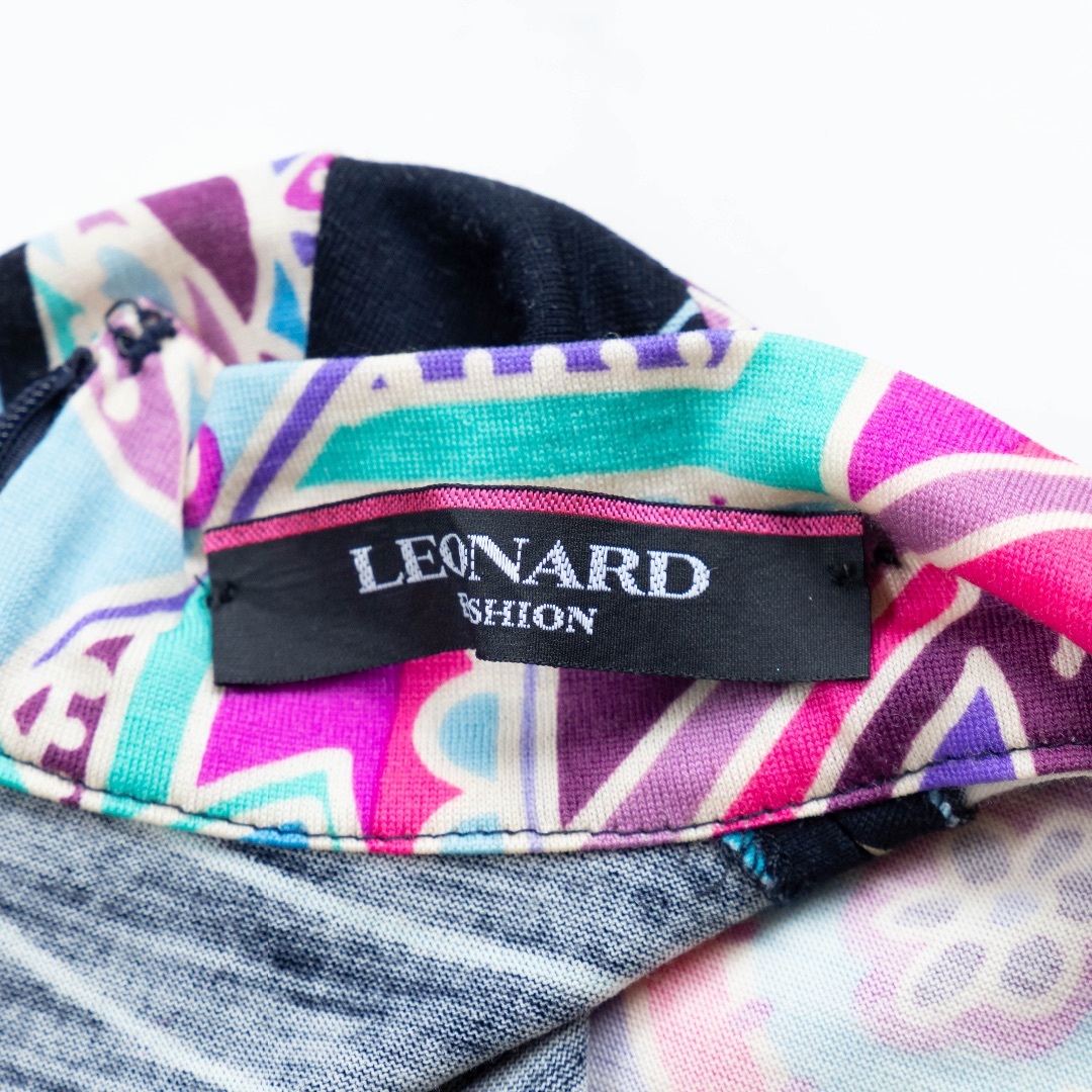 【LEONARD】レオナール 花柄ワンピース 総柄 ウール Sサイズ フローラル