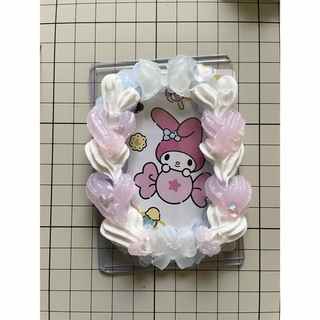 デコ盛りトレカケース　ハンドメイド　パステルピンク(カードサプライ/アクセサリ)