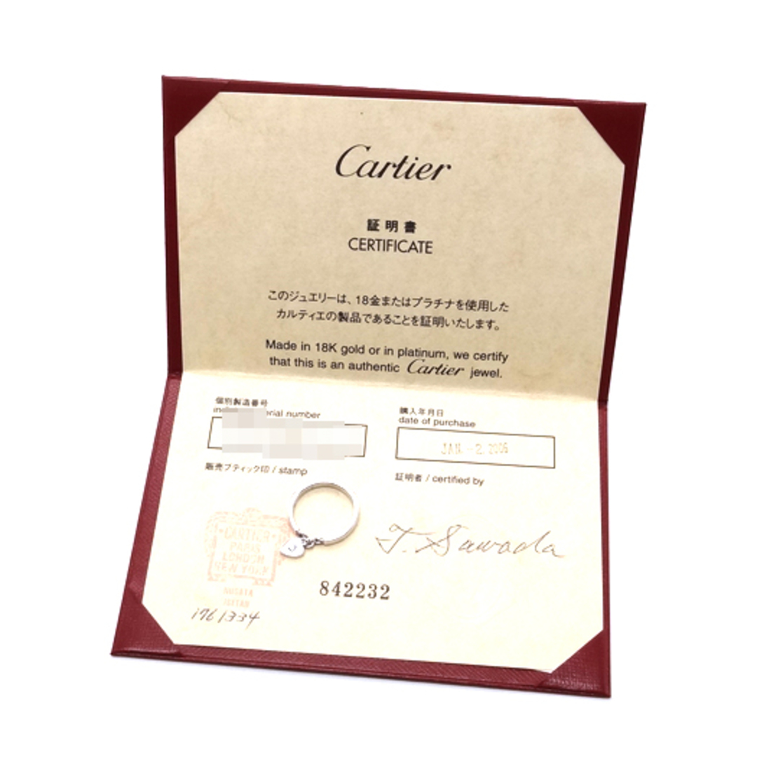 カルティエリング美品 Cartier K18WG カルティエ モナムールリング1Pダイヤモンド