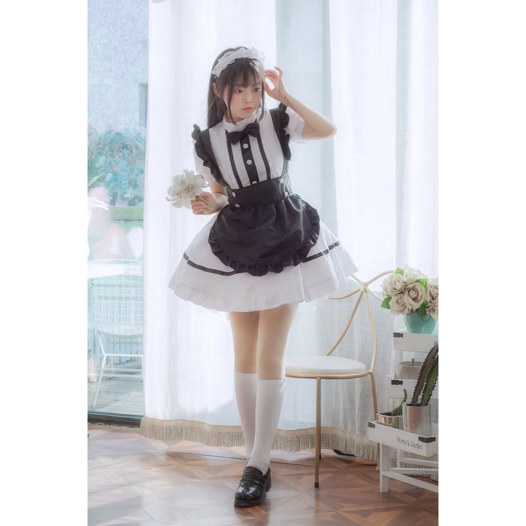新色 メイド服 メイド コスプレ 衣装 ハロウィン 韓国 エプロン フリル