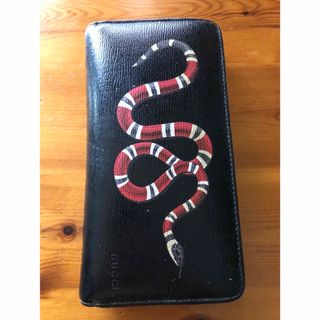 グッチ(Gucci)のグッチ キングスネーク プリント GG スプリーム ジップ ウォレット 長財布(長財布)