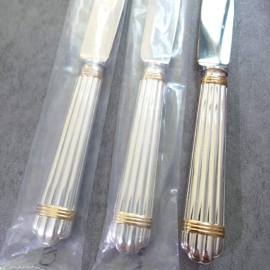 希少 美品 クリストフル アリアゴールドリング デザートナイフ 希少 美品 クリストフル アリアゴールドリング デザートナイフ