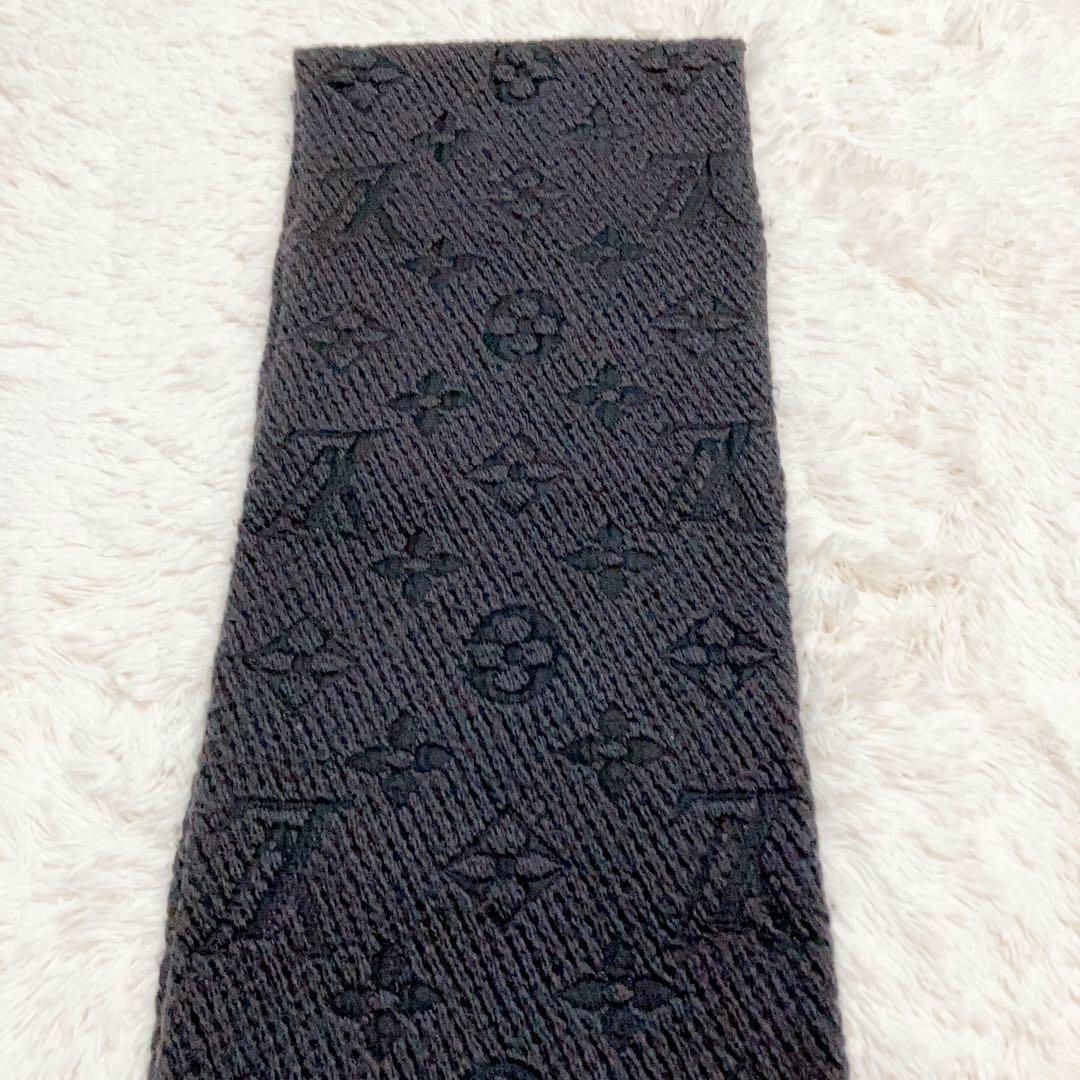 ヴィトン Vuitton モノグラム ロゴマニア マフラー ブラック 828