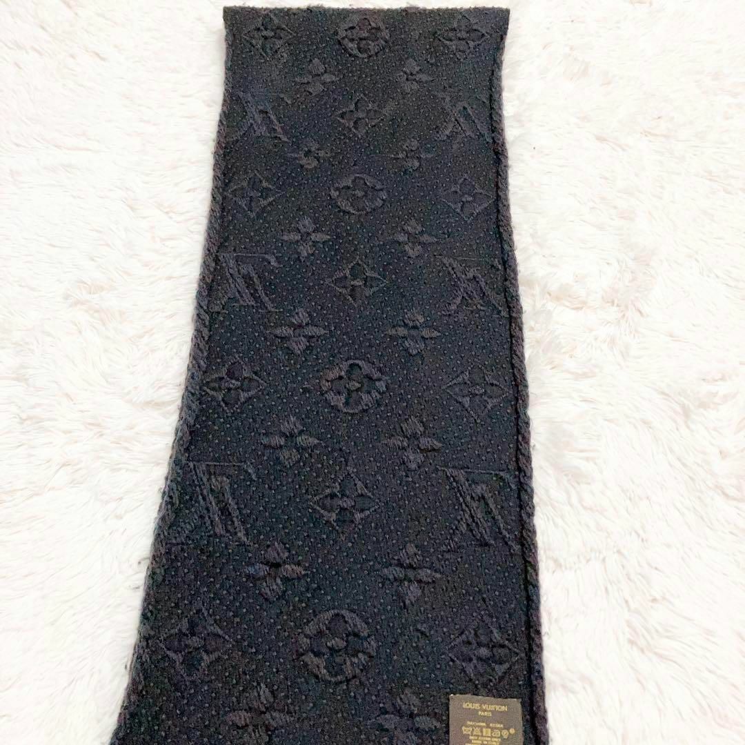 ヴィトン Vuitton モノグラム ロゴマニア マフラー ブラック 828