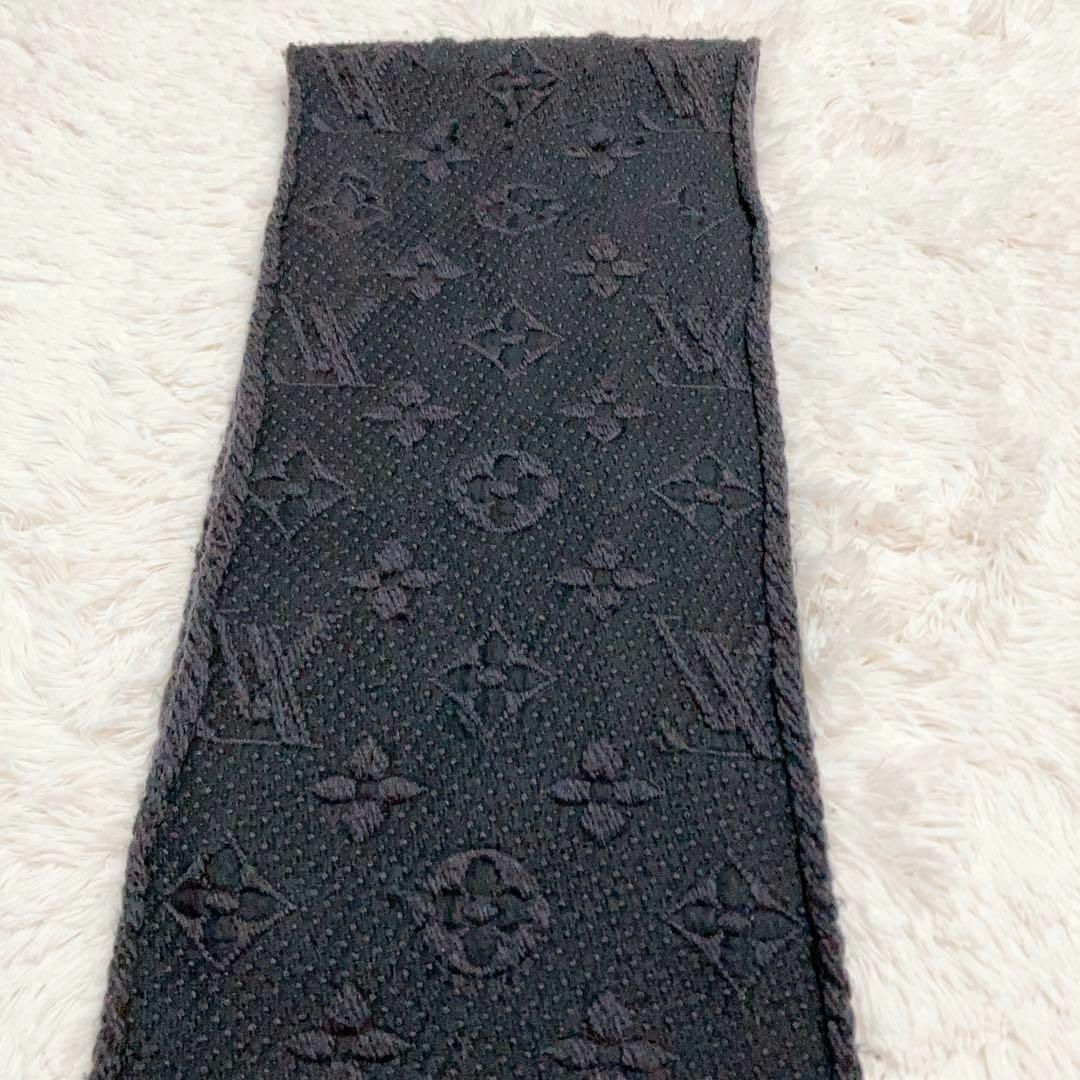 ヴィトン Vuitton モノグラム ロゴマニア マフラー ブラック 828