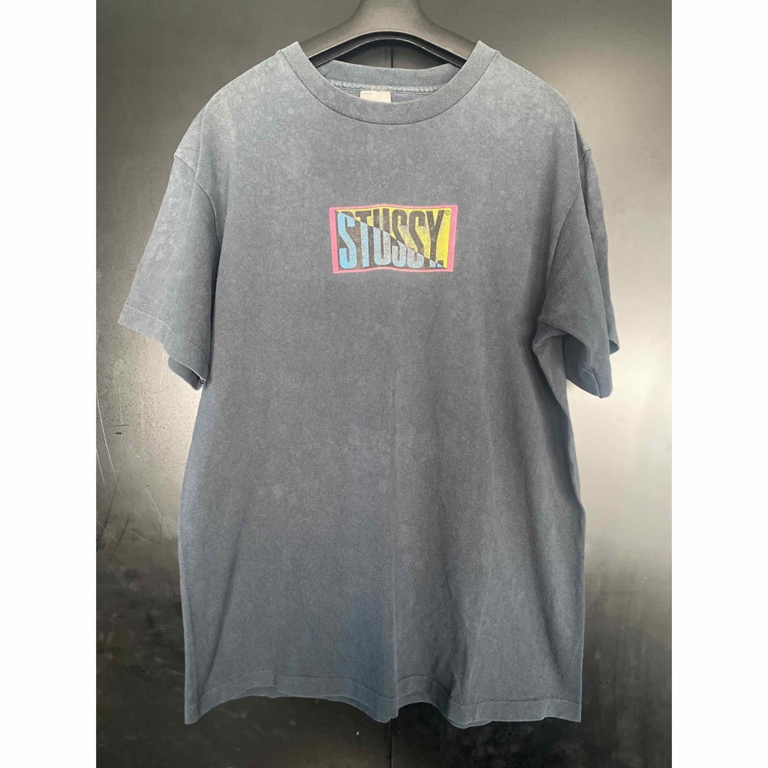 STUSSY(ステューシー)の90'S当時物STUSSY BOXロゴTシャツ ヴィンテージ サイズL USA製 メンズのトップス(Tシャツ/カットソー(半袖/袖なし))の商品写真