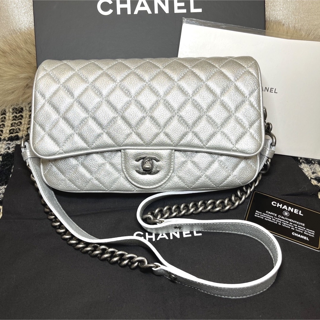 極美品！レア★CHANEL カーフスキン　マトラッセ★ココロックショルダーバッグ