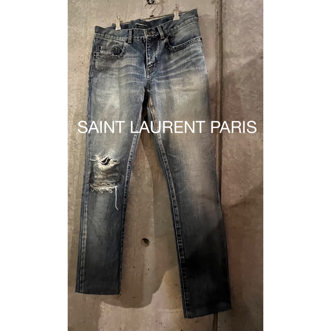 Saint Laurent(サンローラン)のSAINT LAURENT PARIS  クラッシュ デニムパンツ 29 メンズ メンズのパンツ(デニム/ジーンズ)の商品写真
