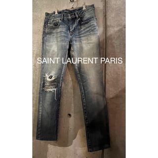 サンローラン(Saint Laurent)のSAINT LAURENT PARIS  クラッシュ デニムパンツ 29 メンズ(デニム/ジーンズ)