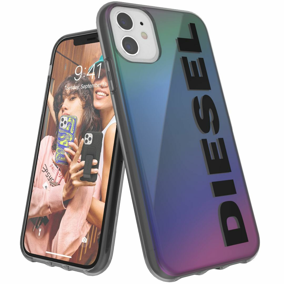 【色: ホロ/ブラックロゴ】DIESEL iPhone11 ケース クリア FW