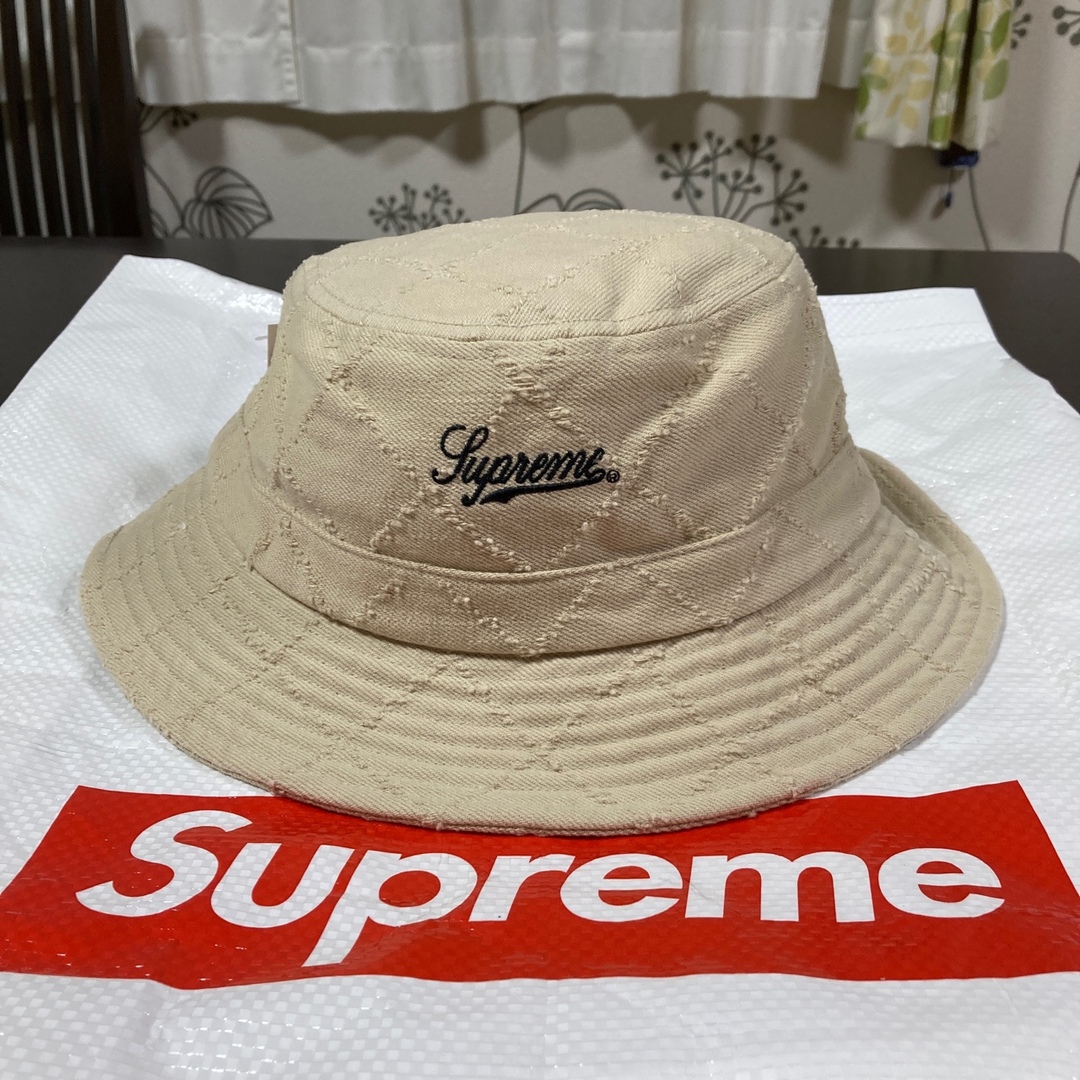 Supreme Punched Denim Camp Crusher S/M 白