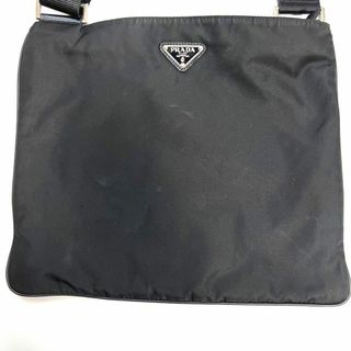 PRADA - 【美品】PRADA ナイロン マチなし ショルダーバッグ ブラック