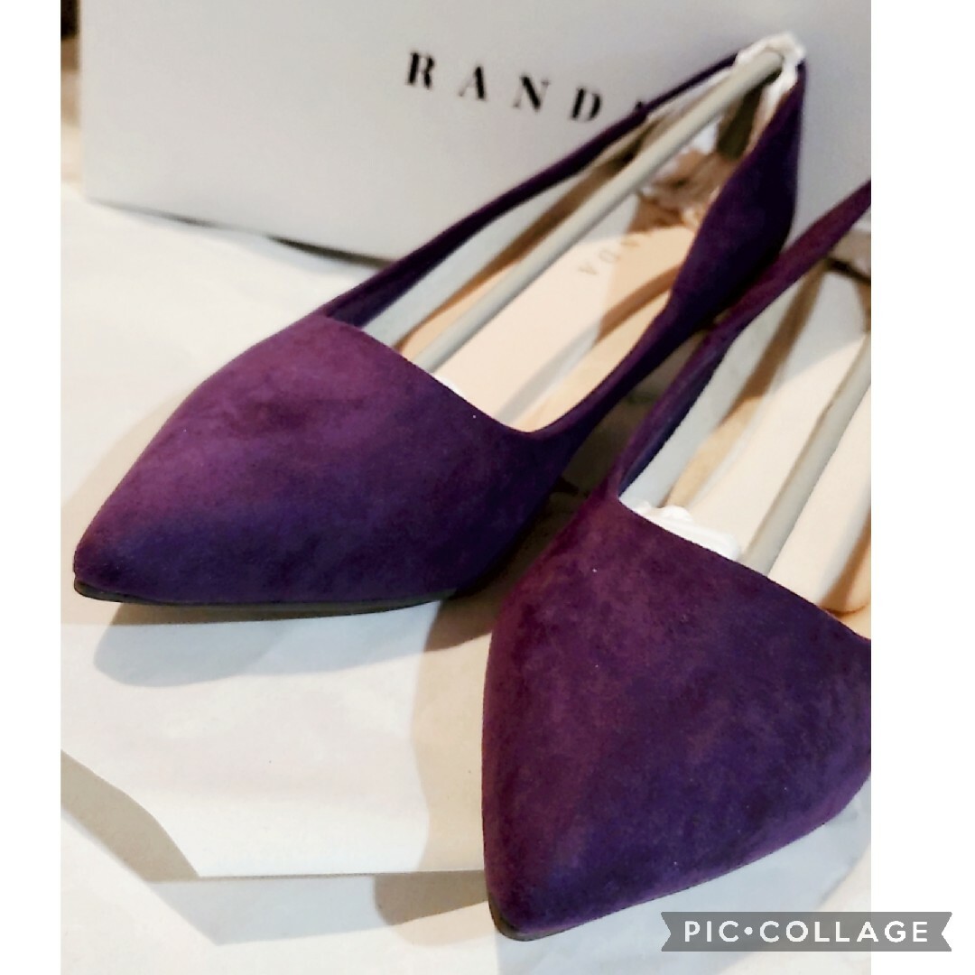 RANDA(ランダ)の値下げOK★RANDAポインテッドトゥプレーンパンプス紫 レディースの靴/シューズ(ハイヒール/パンプス)の商品写真