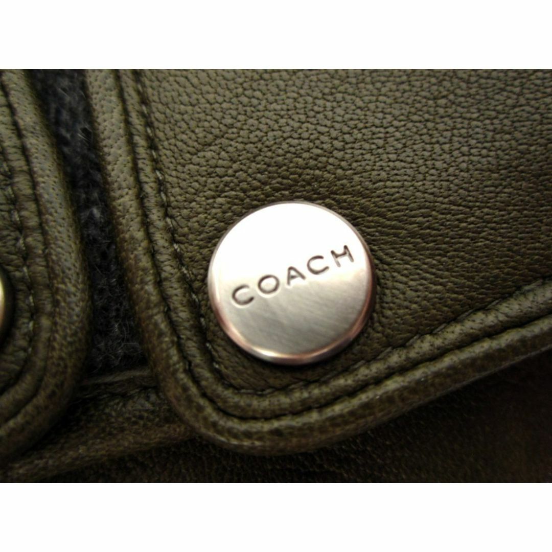 COACH(コーチ)のCOACH◆新品未使用 ラムレザーグローブ（オリーブ）Ｍ◆コーチ革／カシミア手袋 メンズのファッション小物(手袋)の商品写真