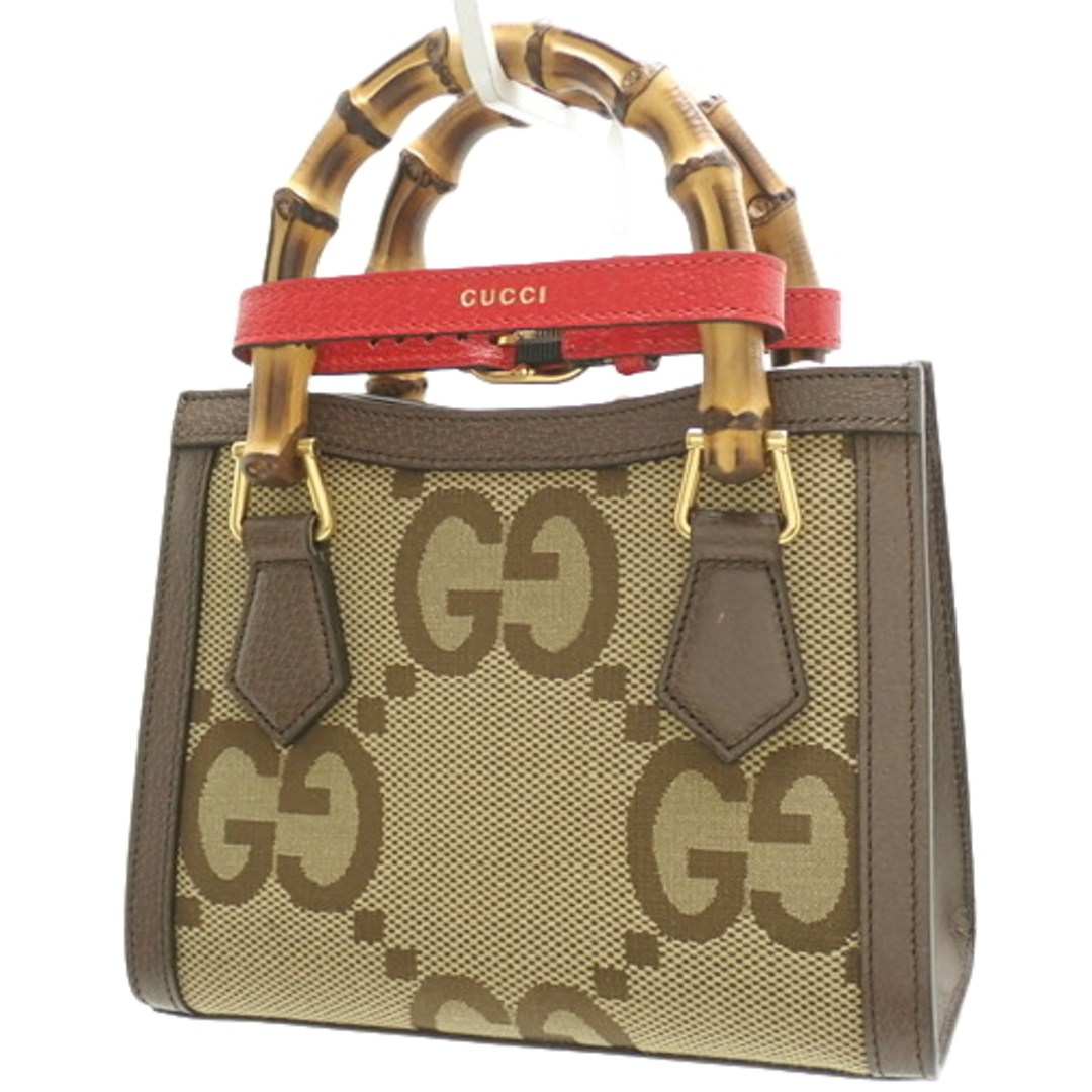 Gucci - グッチハンドバッグ グッチ ダイアナ GGキャンバス レザー