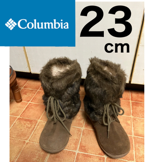 コロンビア(Columbia)のColumbia コロンビア ファーブーツ 23cm 紐付き ブラウン ミドル丈(ブーツ)