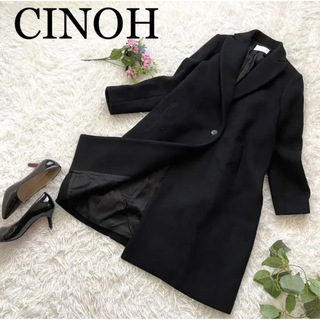 チノ(CINOH)の完売品♪CINOH　チノ　ワンボタン　チェスターコート　ウール　ブラック(ロングコート)