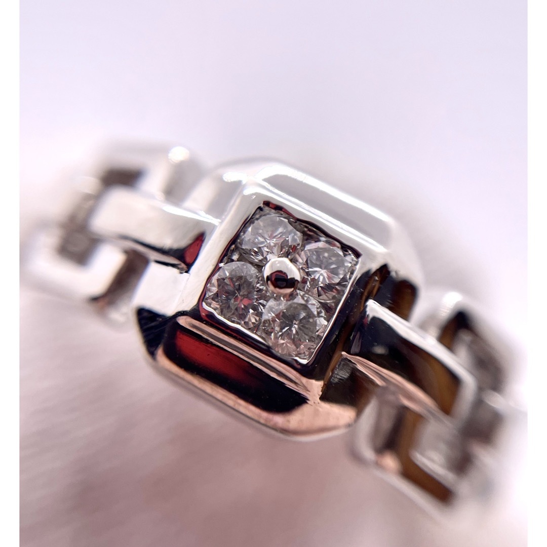 Pt900*7.35g*17.5号*0.16ct*プラチナダイヤモンドリング-