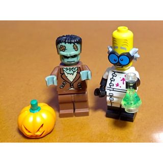 レゴ(Lego)の確認！レゴ★ミニフィグ ハロウィン フランケン＆フランケン博士 怖カワ 激レア(キャラクターグッズ)