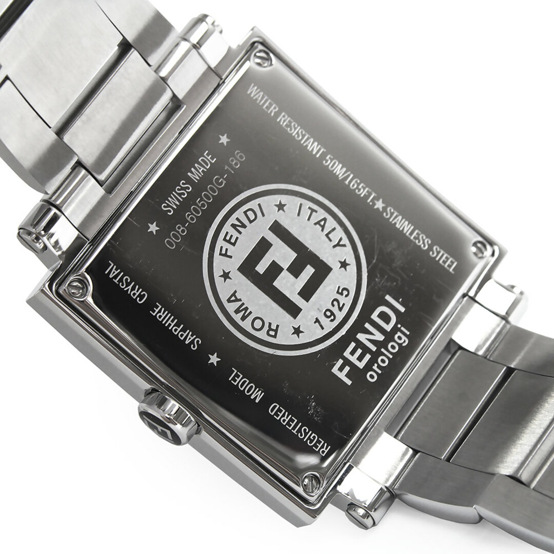 フェンディ FENDI クアドロ メン QUADORO MEN スクエア クオーツ 腕時計 シルバー ブラック 黒 F606011000 箱付（未使用　展示品）