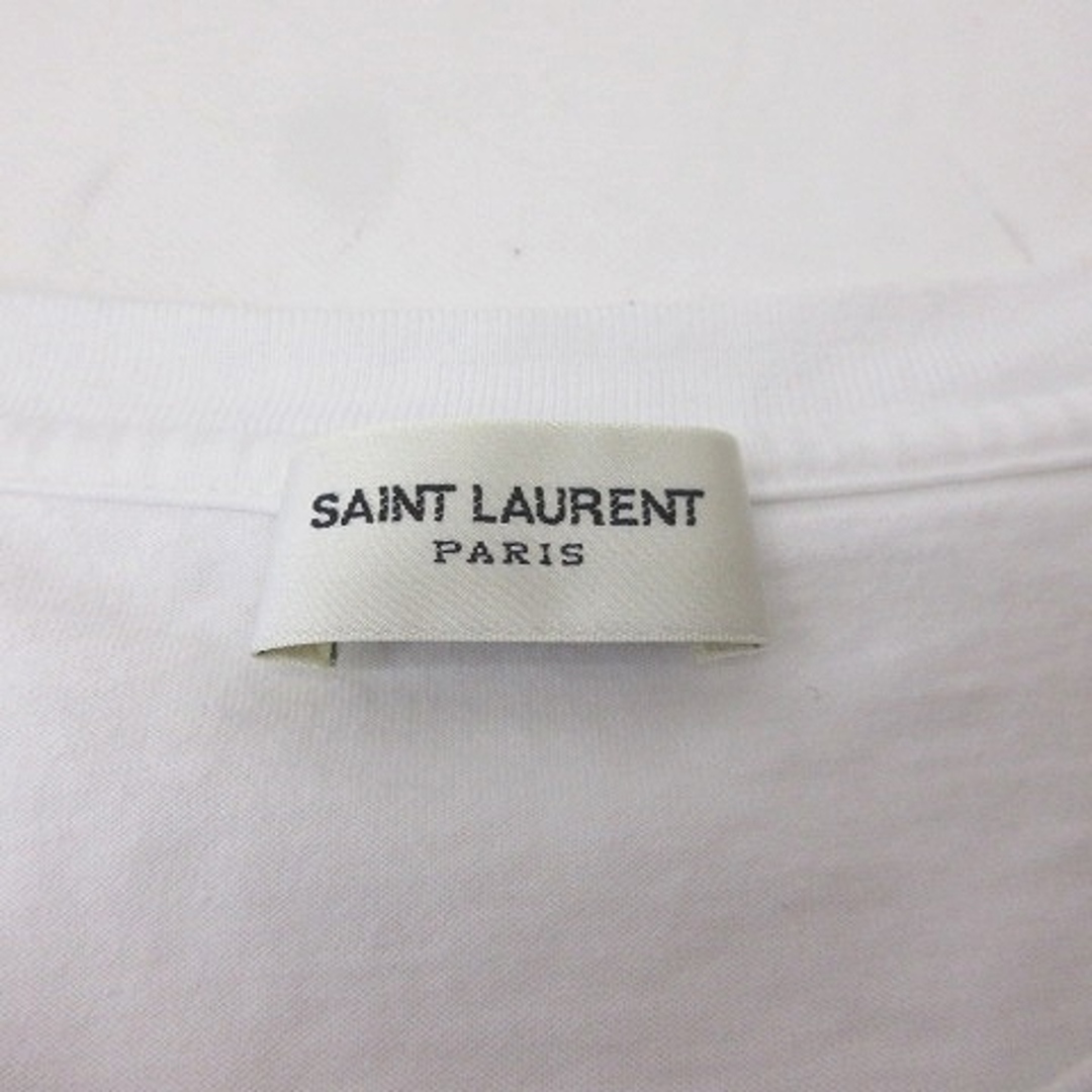 サンローラン パリ ロゴ Tシャツ 半袖 コットン ホワイト Ｍサイズ 7