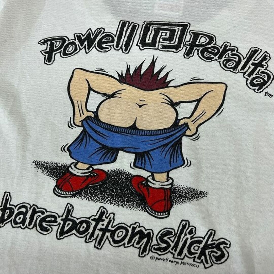 POWELL(パウエル)のUSA製 90s ビンテージ パウエルペラルタ 両面 プリント Tシャツ 白 S メンズのトップス(Tシャツ/カットソー(半袖/袖なし))の商品写真