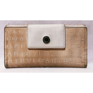 ブルガリ(BVLGARI)のBVLGARI ブルガリ 三つ折り 財布 ベージュ ロゴマニア(折り財布)