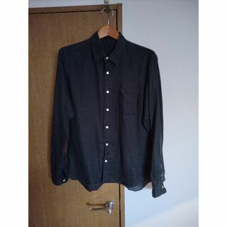ムジルシリョウヒン(MUJI (無印良品))の限定モデル MUJI 無印良品 麻リネン長袖シャツ 黒 BLACK(シャツ)