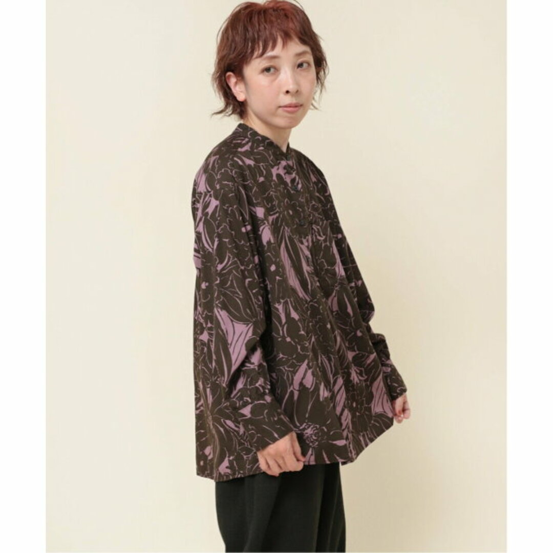 【ピンク】B2789 フラワープリントC/Rサテンシャツのサムネイル
