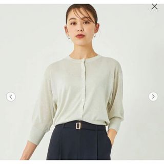 ユナイテッドアローズグリーンレーベルリラクシング(UNITED ARROWS green label relaxing)のグリーンレーベルリラクシング　シアーラメカーディガン　グレー　レディース(カーディガン)