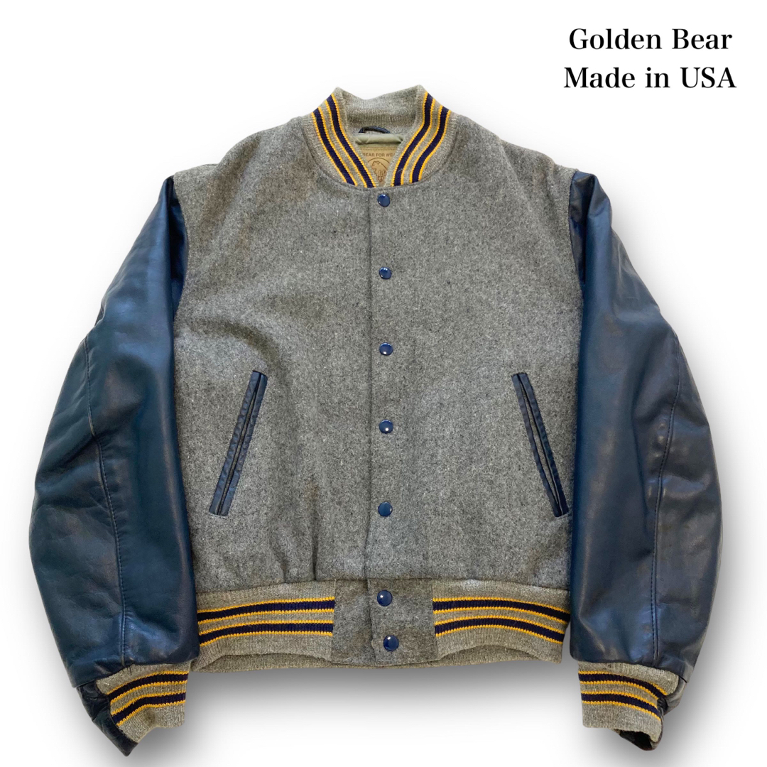 アメリカ製 goldenbear 90s レザーアーム スタジアムジャケットBSBJO