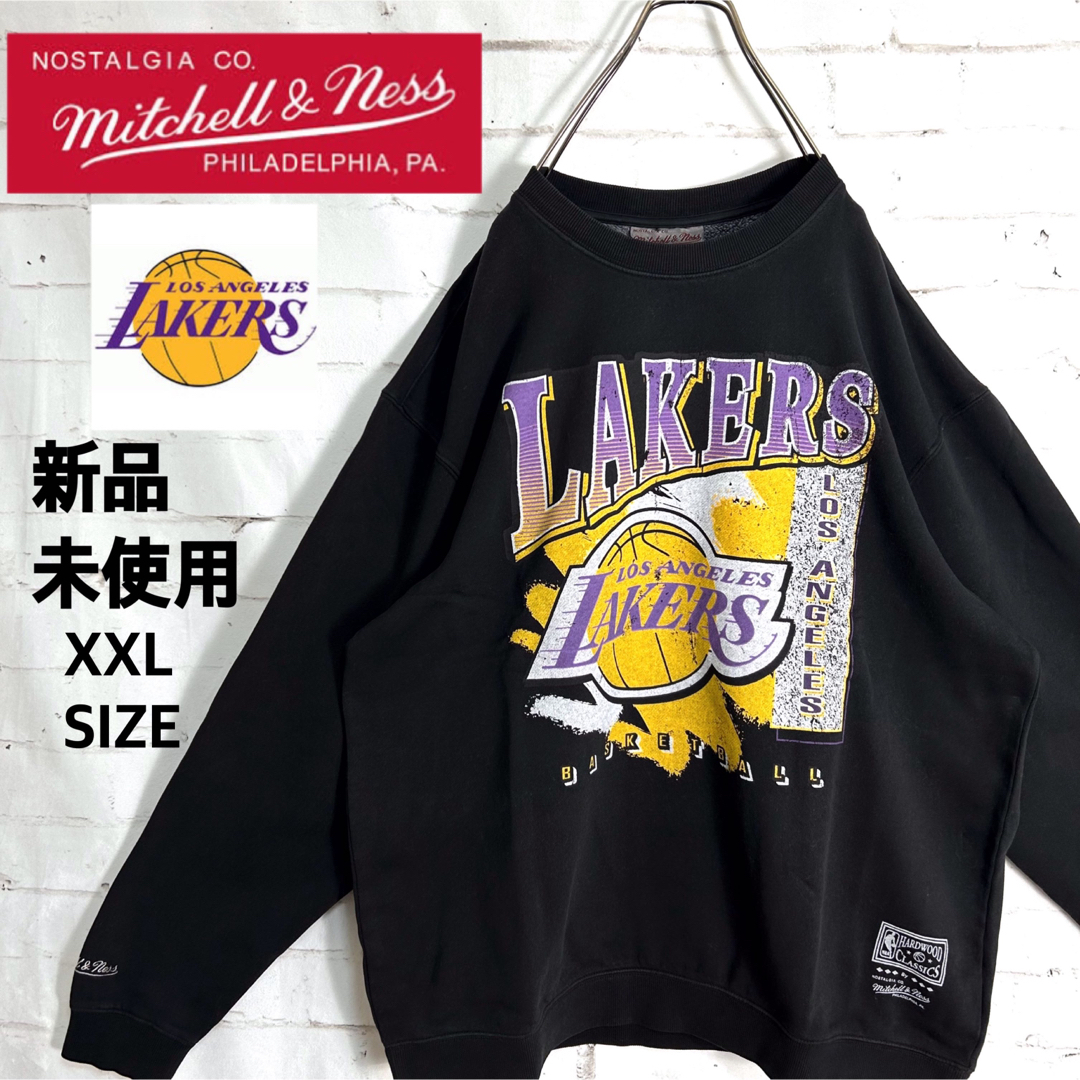 新品未使用!!Mitchell & Ness レイカーズ 刺繍 ビックスウェット