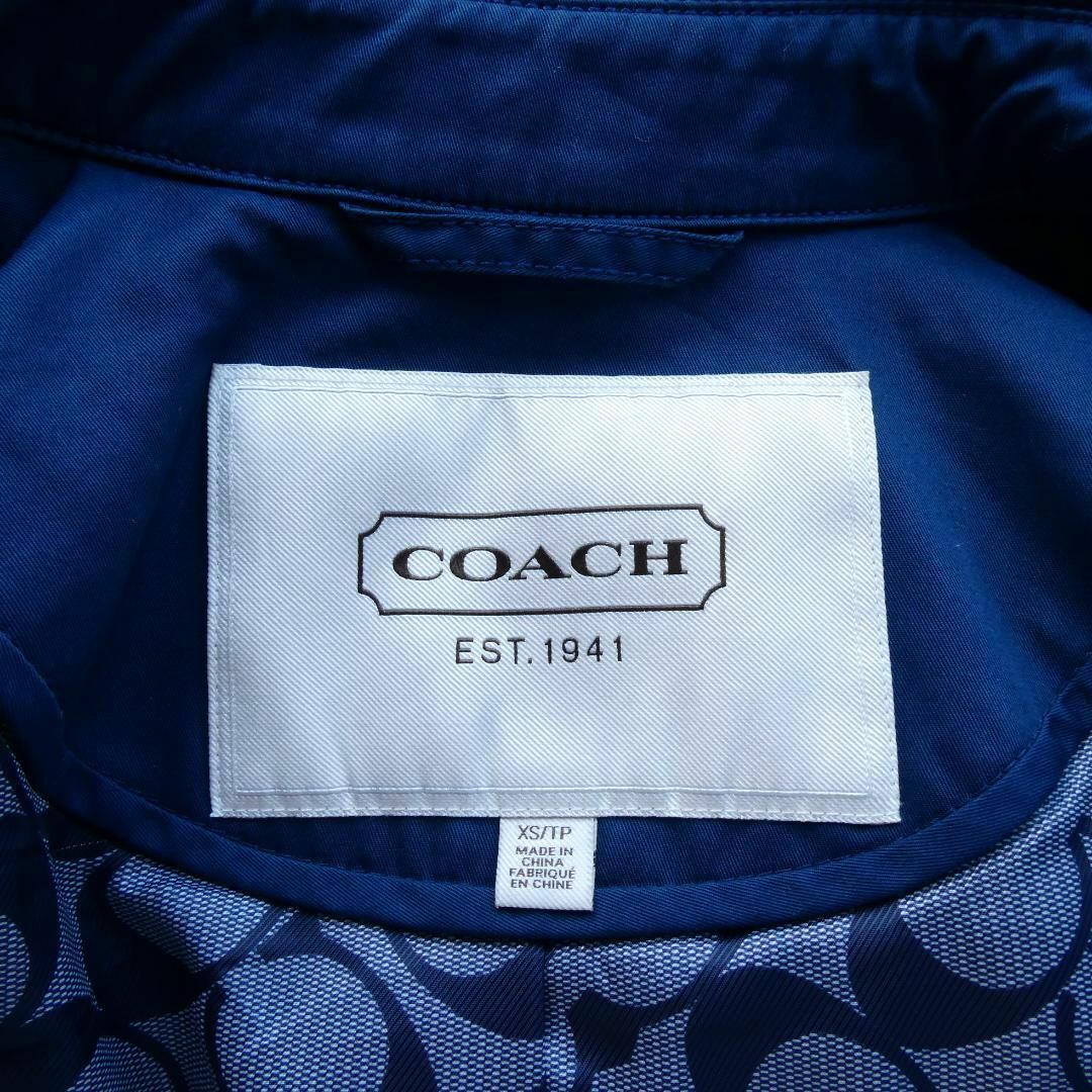 良品 綺麗 COACH 裏地総柄 ミドル丈 トレンチコート