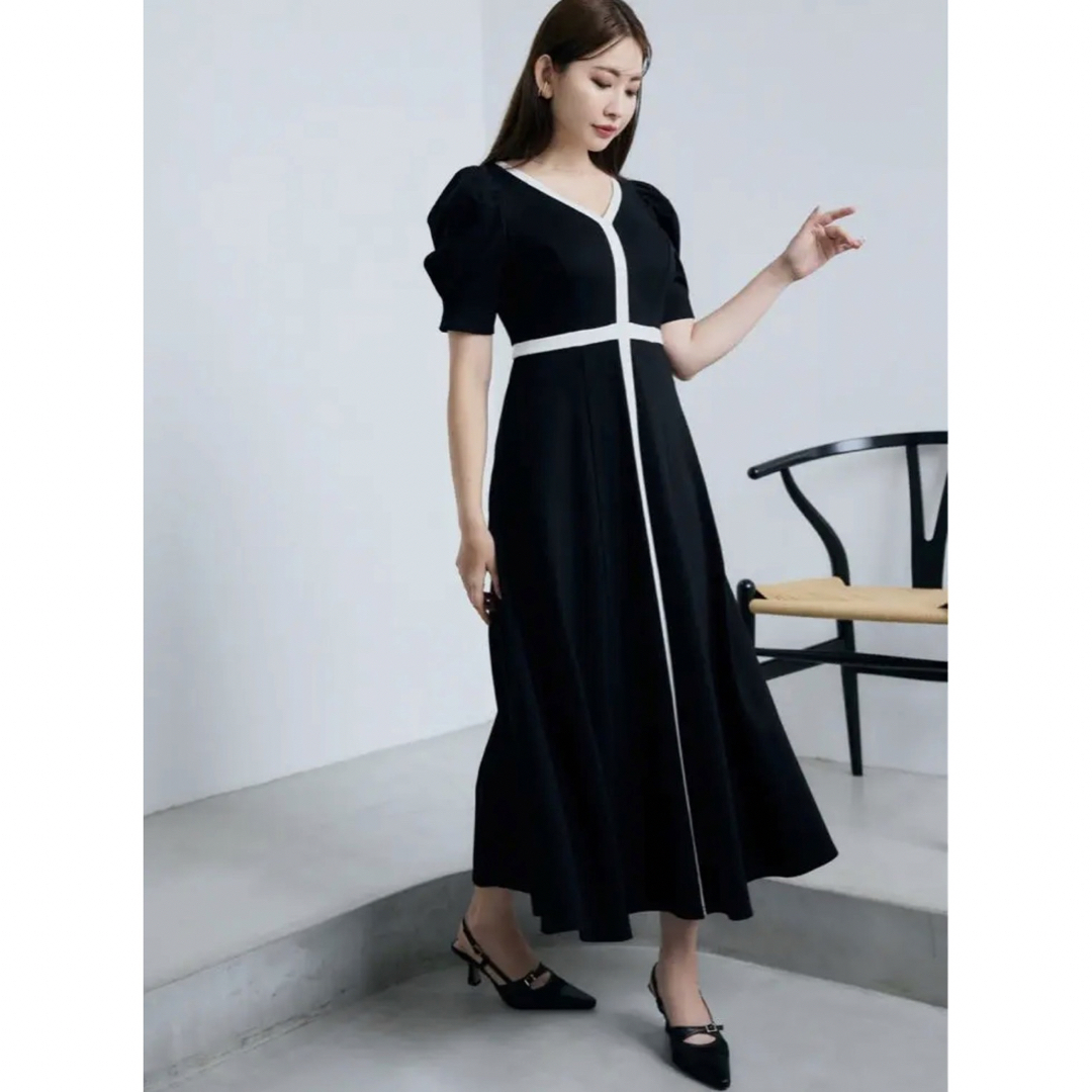 her lip to Puff Sleeve Jersey Dress 1