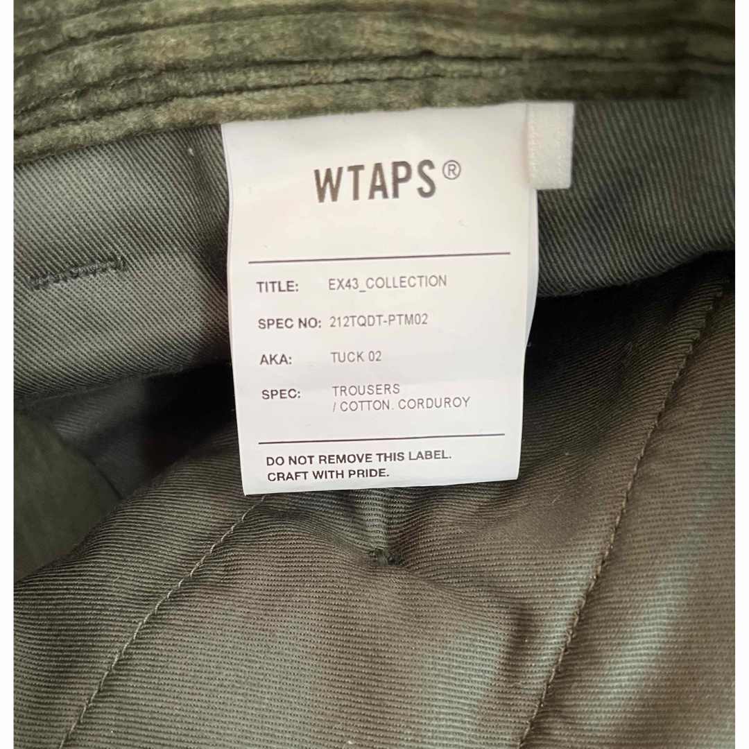 wtaps21AW TUCK02 コーデュロイパンツ オリーブS - ワークパンツ