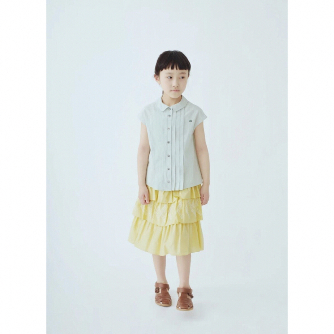 mina perhonen(ミナペルホネン)の22ss ミナペルホネン kids ブラウス シャツ ピンク サイズ 130 キッズ/ベビー/マタニティのキッズ服女の子用(90cm~)(ブラウス)の商品写真